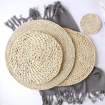 natural round woven placemats